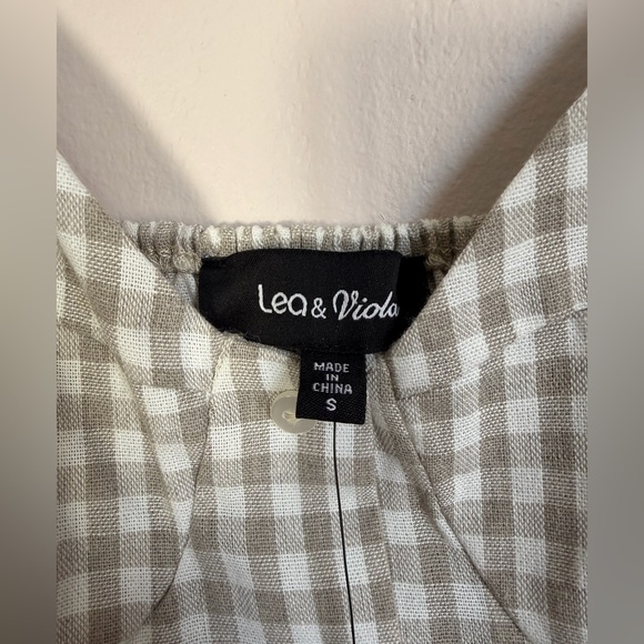 Lea & Viola Beige Gingham Matching Set Bustier Top & Skirt Cottagecore XS/S - Picture 7 of 12